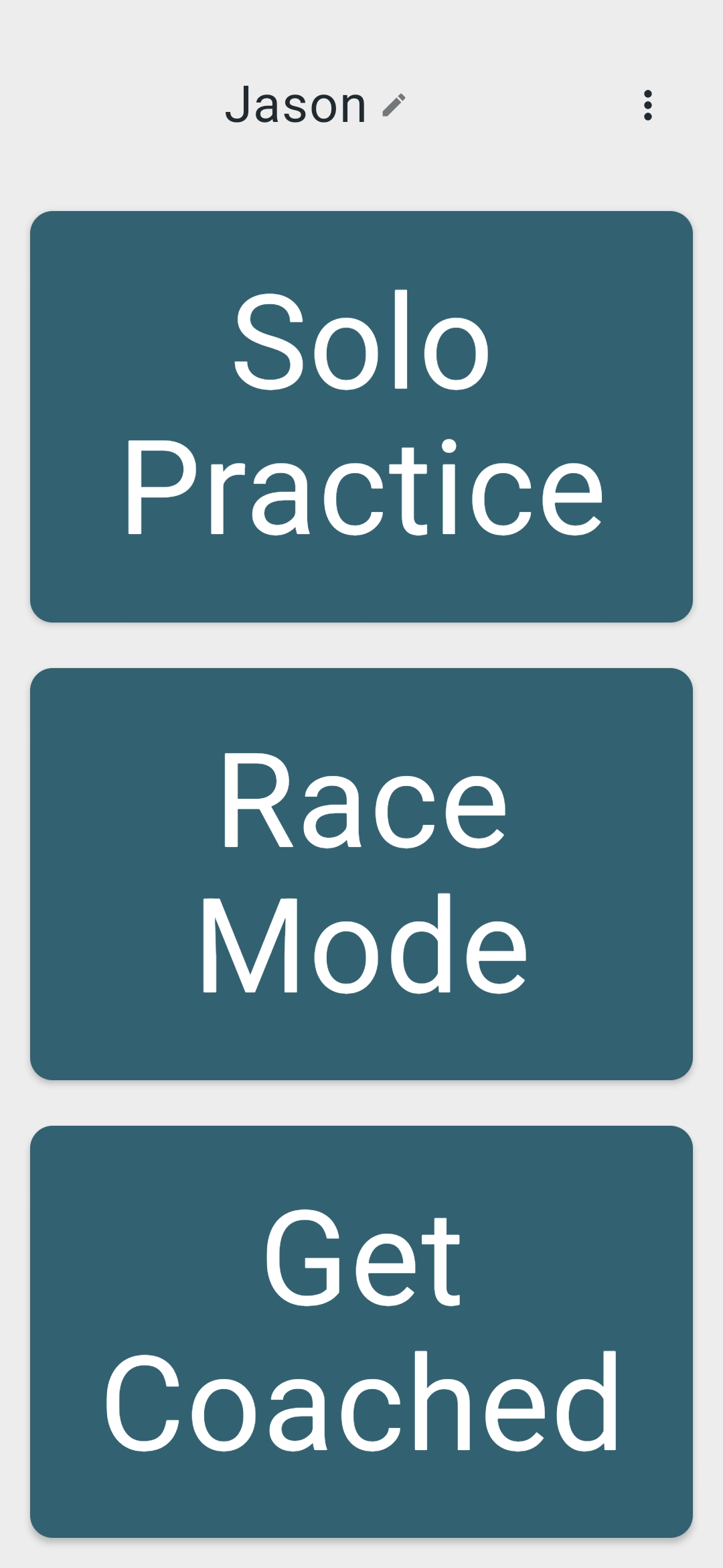 Dinghy Coach Android setup screen