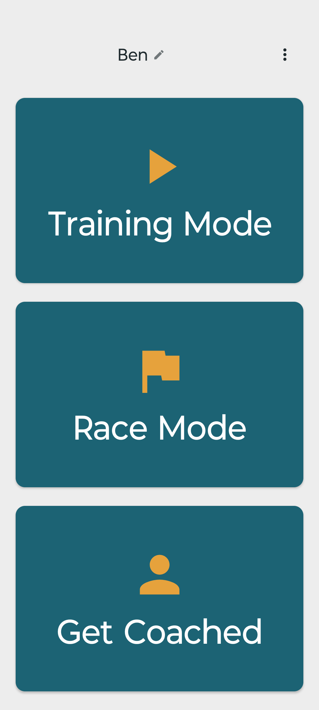 Dinghy Coach Android setup screen